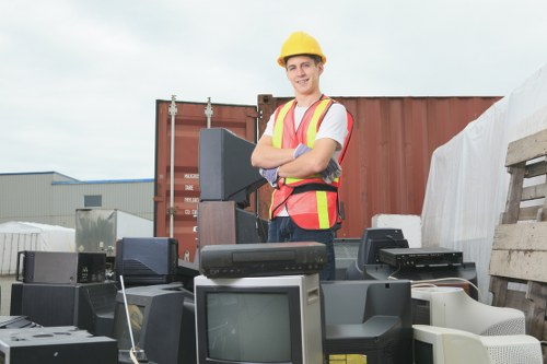 Professionals handling waste removal services